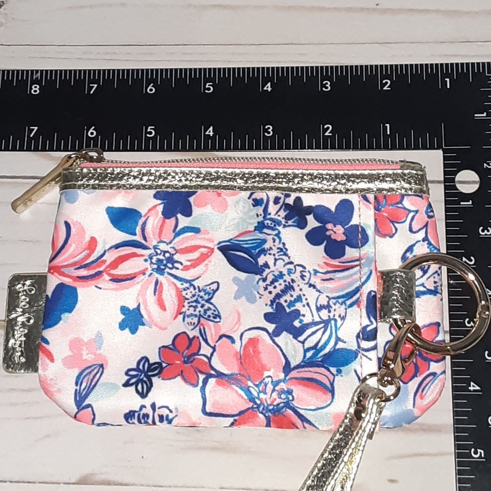 Womens' Lilly Pulitzer Wristlet Blue Pink White Floral Flower Print - Picture 3 of 10